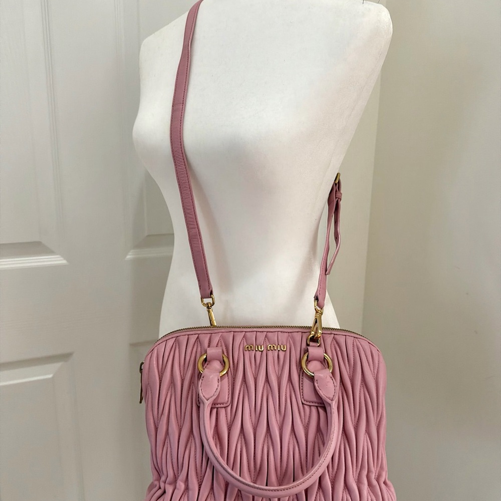 Authentic Miu Miu Matelasse Two-way Satchel Crossbody Handbag - Picture 11 of 16